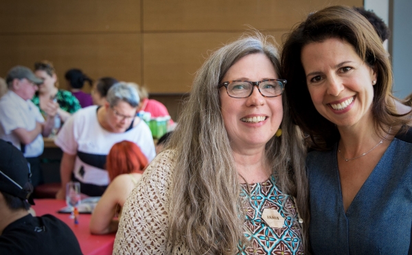 Pictured are Janis Timm-Bottos, Art Hives founder and associate professor of creative arts therapies, and Stephanie Rossy, vice-chair of the Rossy Family Foundation.