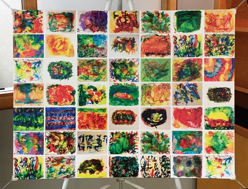 Community art project made by seniors with and without disabilities, from the Sage and Time art project of L'Arche Sudbury.